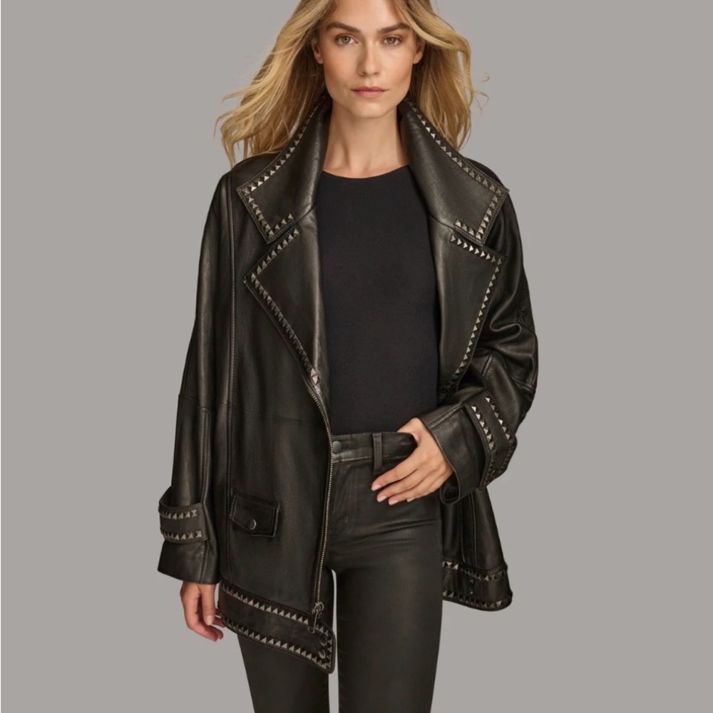 Studded Black Leather Jacket
